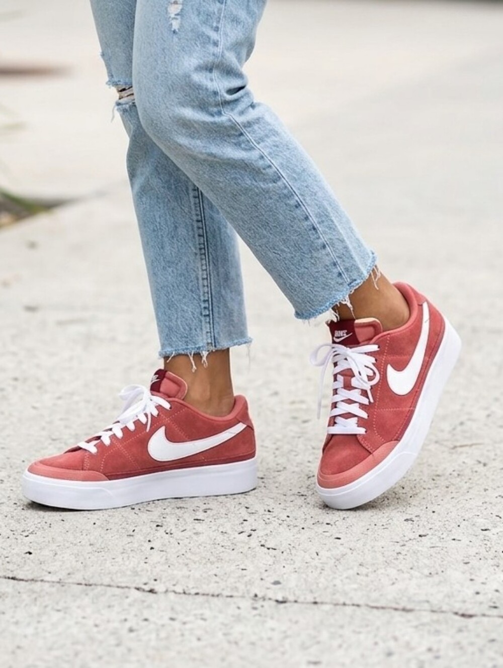Nike Court Legacy Lift Suede Platform Sneakers Mens 10 Womens 11.5 Red FJ1986-60